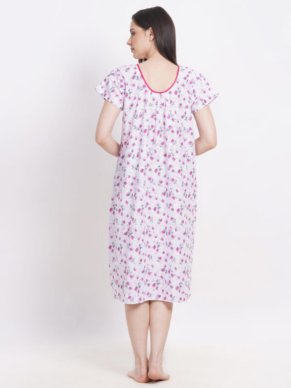 Breezly Long Short Calf Length Pure Cotton Nighty Multicolour - Image 2