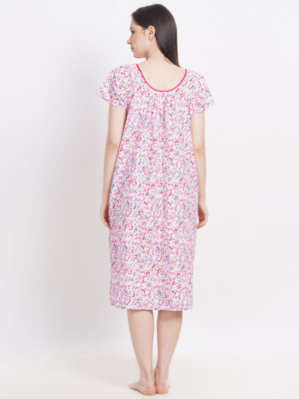Breezly Woman's Long Short Calf Length Pure Cotton Nighty Multicolour - Image 2