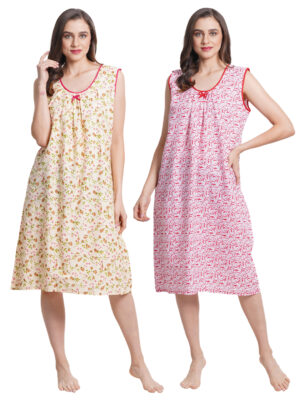 Woman Printed Nighty Combo Pack