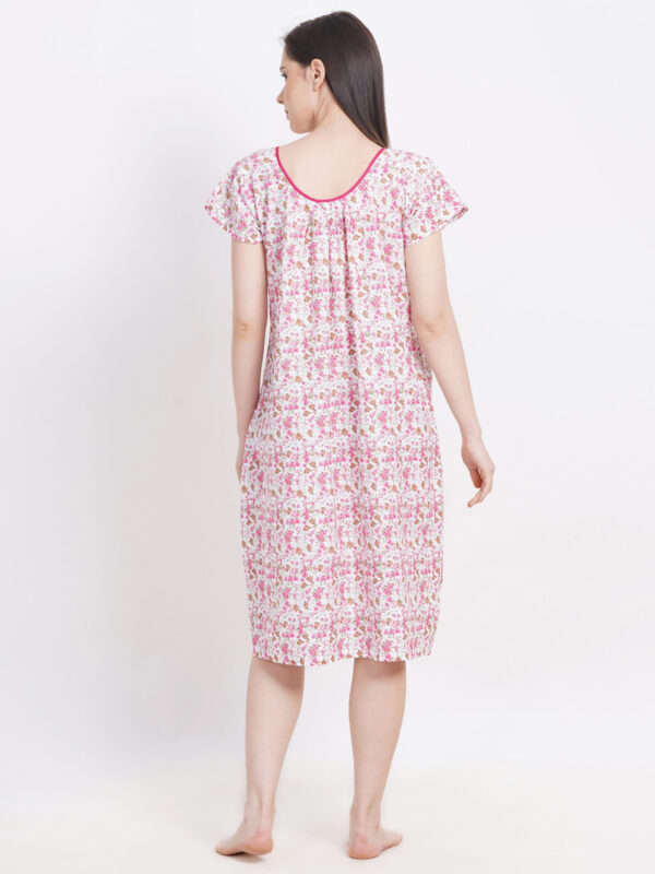 Breezly Woman's Long Short Calf Length Pure Cotton Nighty Multicolour - Image 2