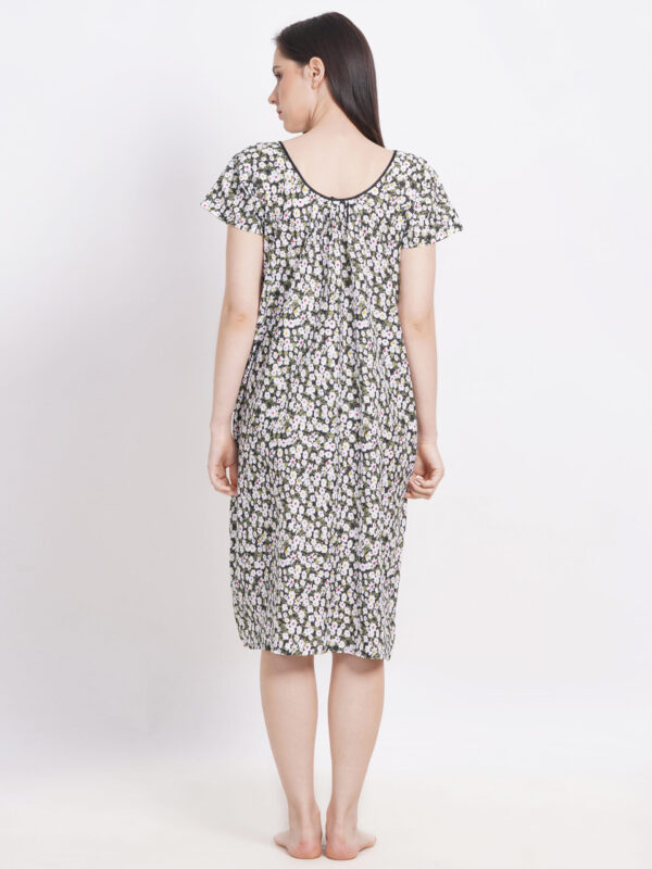 Breezly Long Short Calf Length Pure Cotton Nighty Multicolour - Image 5