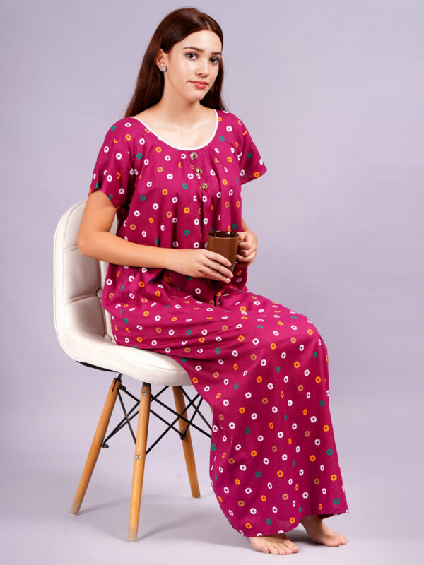 Breezly Women's Pure Cotton Combo Rajwadi Jaipuri Nightdress Nighty - Image 4