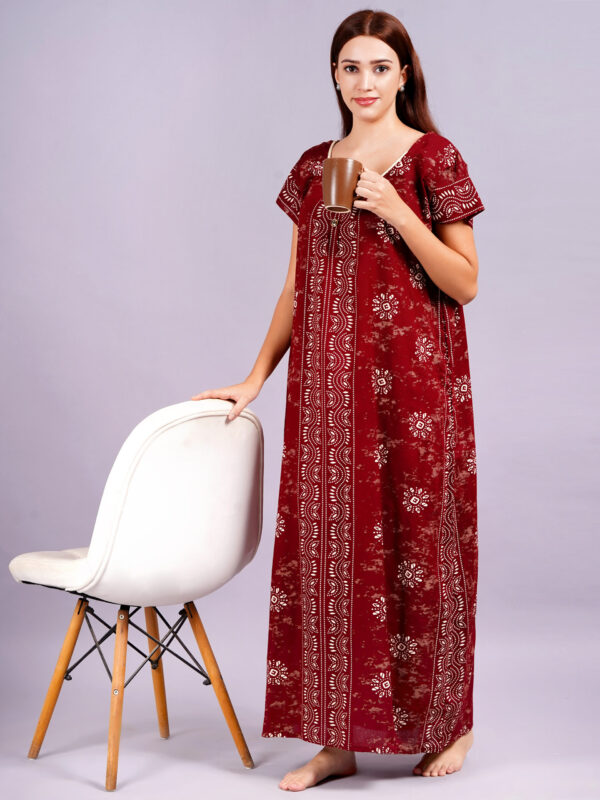 Breezly Women's Pure Cotton Combo Rajwadi Jaipuri Nightdress Nighty - Image 7