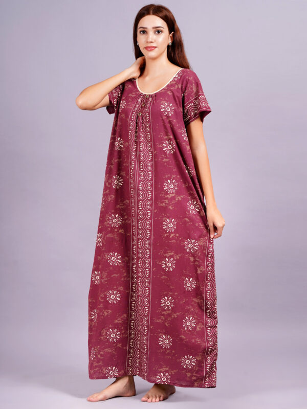 Breezly Women's Pure Cotton Combo Rajwadi Jaipuri Nightdress Nighty - Image 4