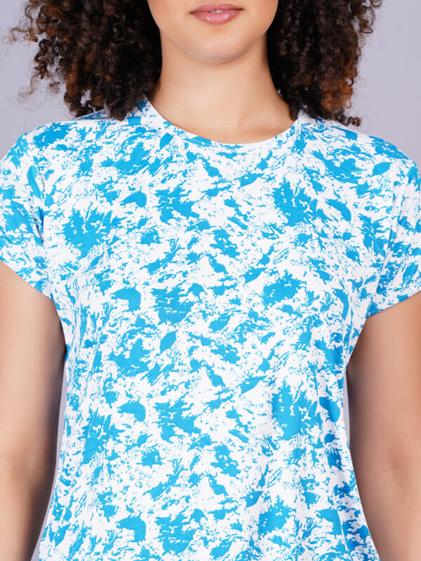Breezly Woman's Regular Fit Stretchable Polyester Lycra T-Shirt Sky Blue - Image 7