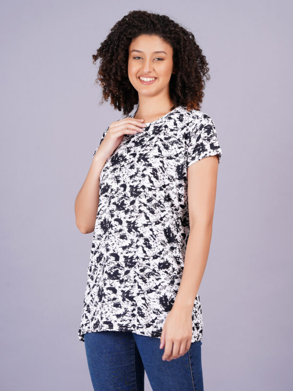Breezly Woman's Regular Fit Stretchable Polyester Lycra Black T-Shirt - Image 5