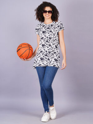 Breezly Woman's Regular Fit Stretchable Polyester Lycra Black T-Shirt
