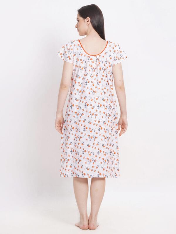 Breezly Long Short Calf Length Pure Cotton Nighty Multicolor - Image 2
