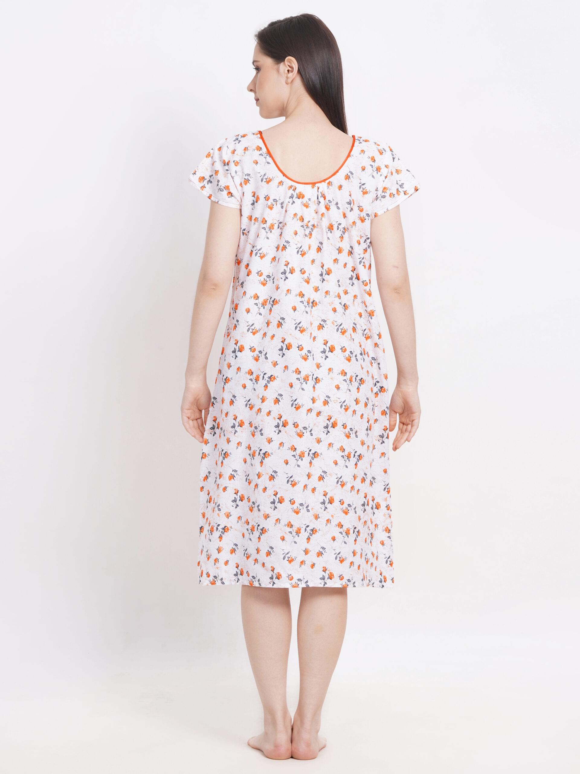 Breezly Long Short Calf Length Pure Cotton Nighty Multicolor - Image 2